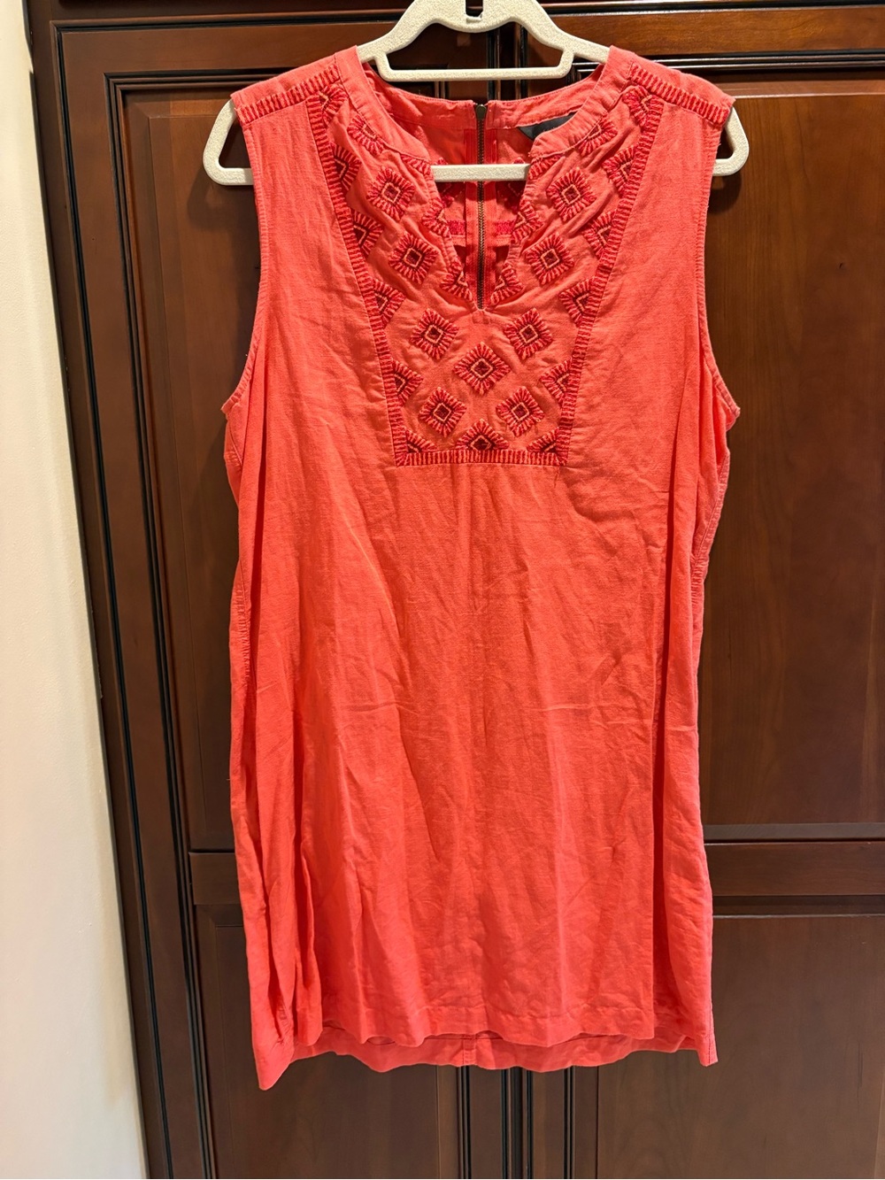 J. Crew Linen Coral Dress - L